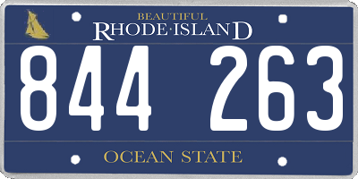 RI license plate 844263