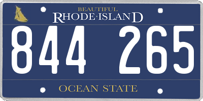 RI license plate 844265
