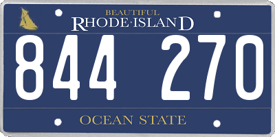 RI license plate 844270