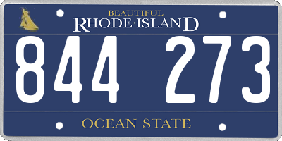 RI license plate 844273
