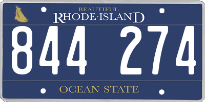 RI license plate 844274