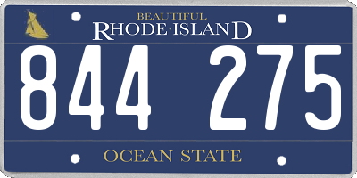 RI license plate 844275
