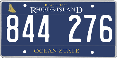 RI license plate 844276