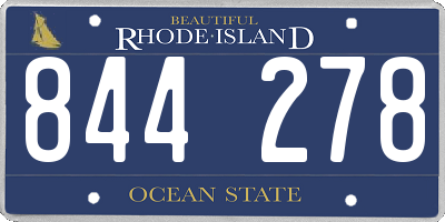 RI license plate 844278