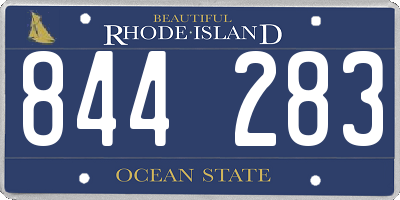 RI license plate 844283
