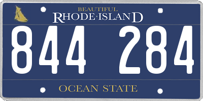 RI license plate 844284