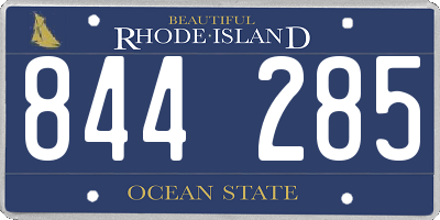 RI license plate 844285
