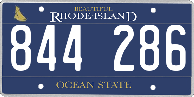 RI license plate 844286