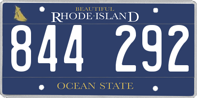 RI license plate 844292