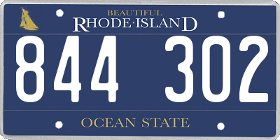 RI license plate 844302