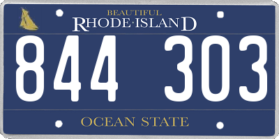 RI license plate 844303