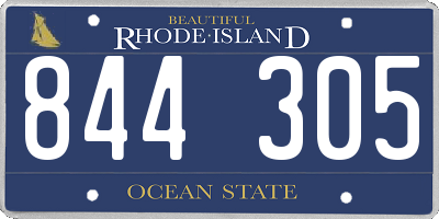 RI license plate 844305