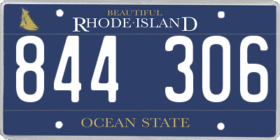 RI license plate 844306