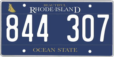RI license plate 844307