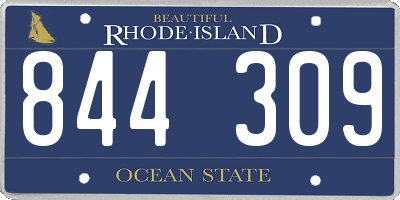 RI license plate 844309