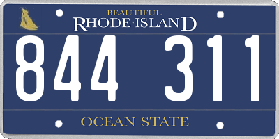 RI license plate 844311