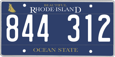 RI license plate 844312