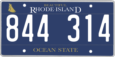 RI license plate 844314