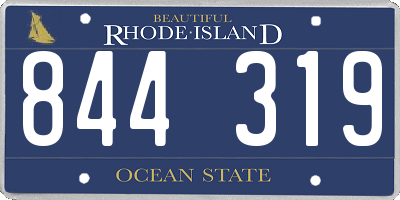 RI license plate 844319