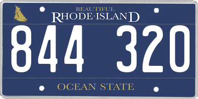 RI license plate 844320