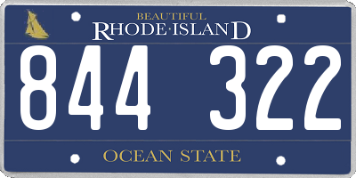 RI license plate 844322