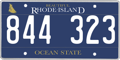 RI license plate 844323