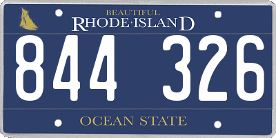 RI license plate 844326