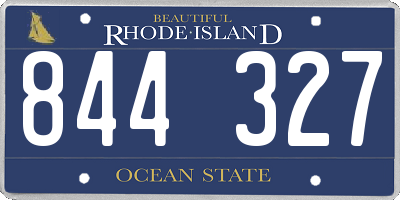 RI license plate 844327