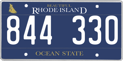 RI license plate 844330
