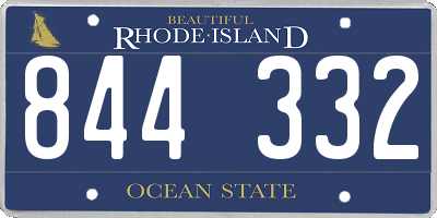 RI license plate 844332