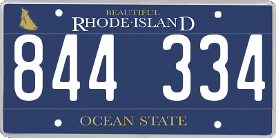 RI license plate 844334