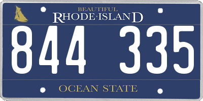 RI license plate 844335