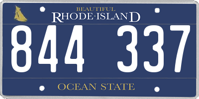 RI license plate 844337