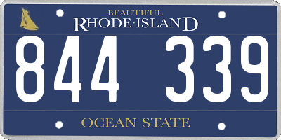 RI license plate 844339