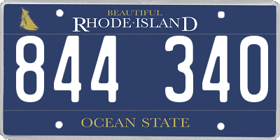 RI license plate 844340