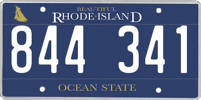 RI license plate 844341