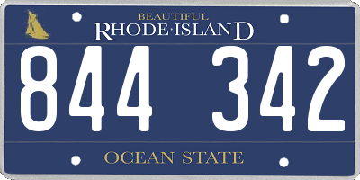 RI license plate 844342