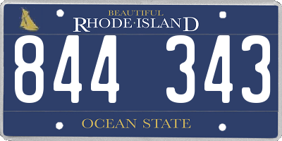 RI license plate 844343