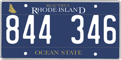 RI license plate 844346