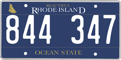 RI license plate 844347
