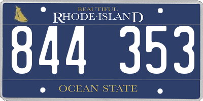 RI license plate 844353