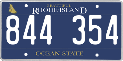 RI license plate 844354
