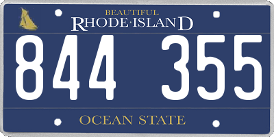 RI license plate 844355