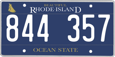 RI license plate 844357