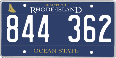 RI license plate 844362