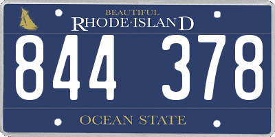 RI license plate 844378