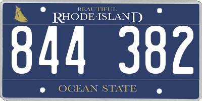 RI license plate 844382