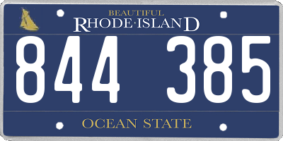 RI license plate 844385