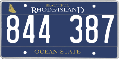 RI license plate 844387