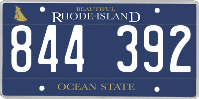 RI license plate 844392
